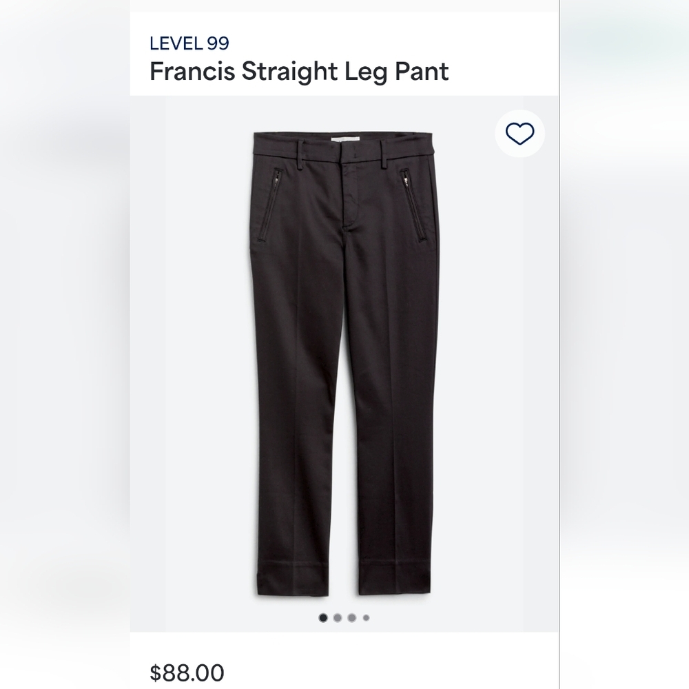 EUC Size 12 / 27 Level 99 Francis Straight Leg Pant in Black